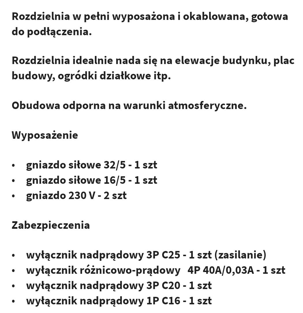 Sprzedam rozdzielnie budowlaną