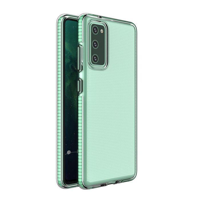 Etui Spring Case Samsung Galaxy A72 4G Miętowe z Metaliczną Ramką