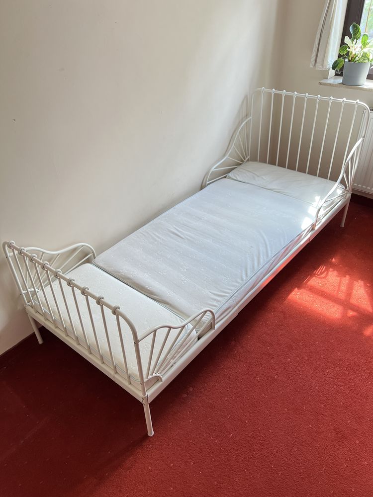 Łóżko Ikea Minnen Białe, regulowane 3 długości