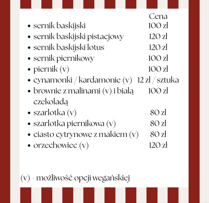 ciasta świąteczne na zamówienie