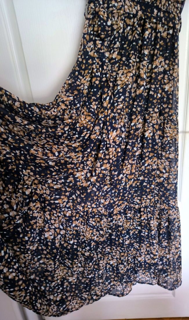 Śliczna włoska zwiewna sukienka maxi, Milano, S (36) / XS (34)