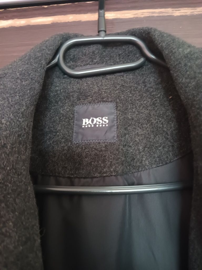 Vintage płaszcz jesionka męska na guziki Hugo Boss kaszmir i wełna 58
