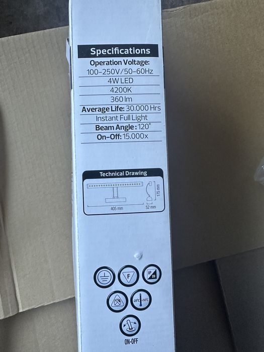 Lampa srebrna oprawa led do podswietlenia obrazu 4W