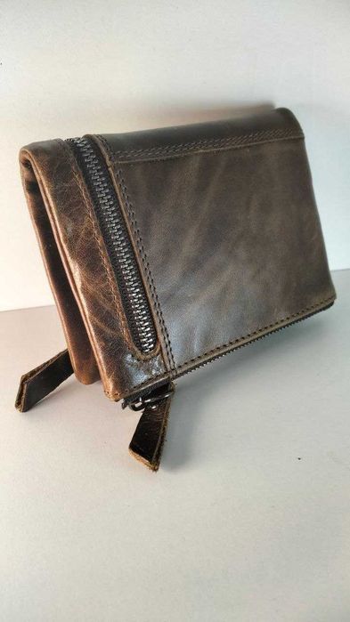 Стильний чоловічий гаманець з вінтажної натуральної шкіри