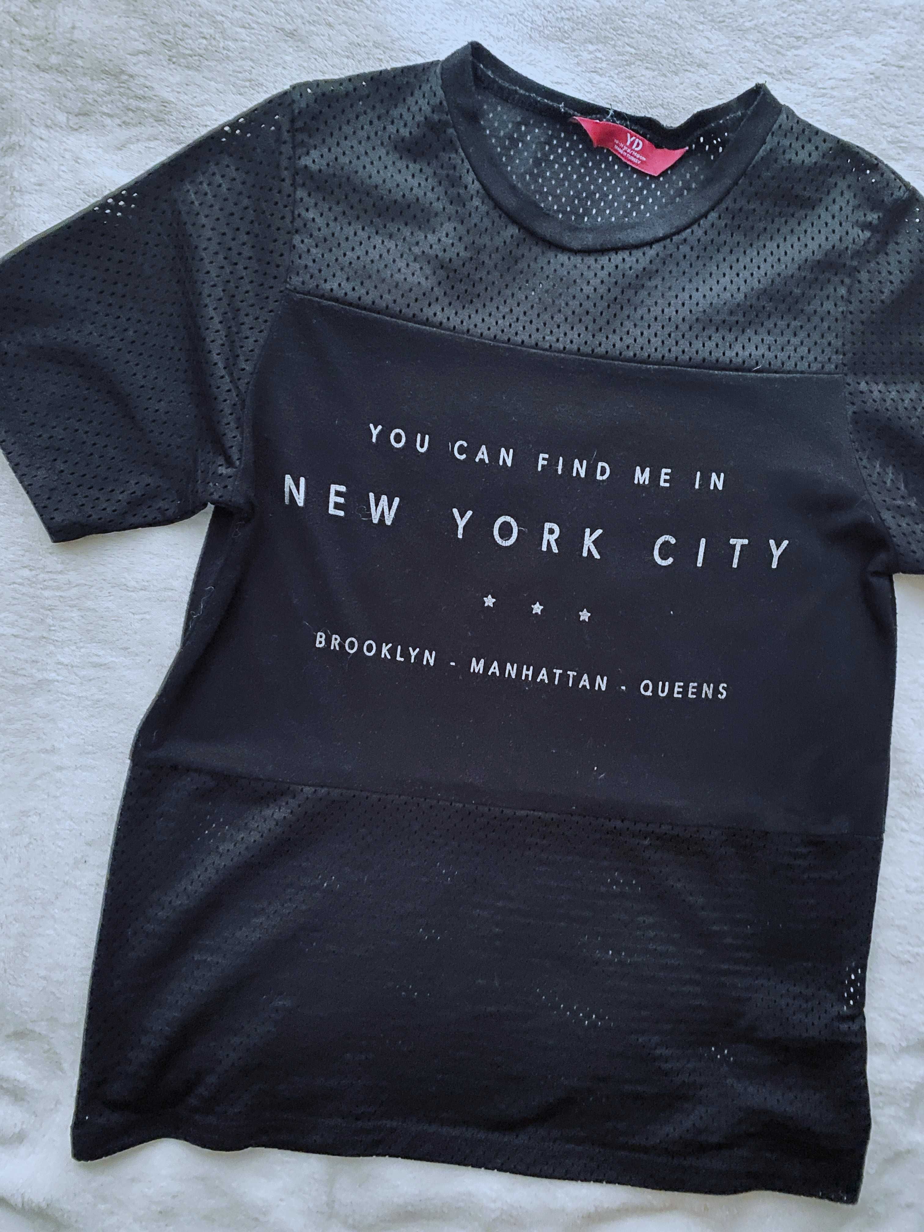 Fantastyczny czarny t-shirt koszulka dziewczęca - rozm. 146