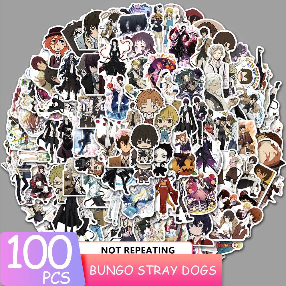 Naklejki anime Bungo Stray Dogs - 100 szt.