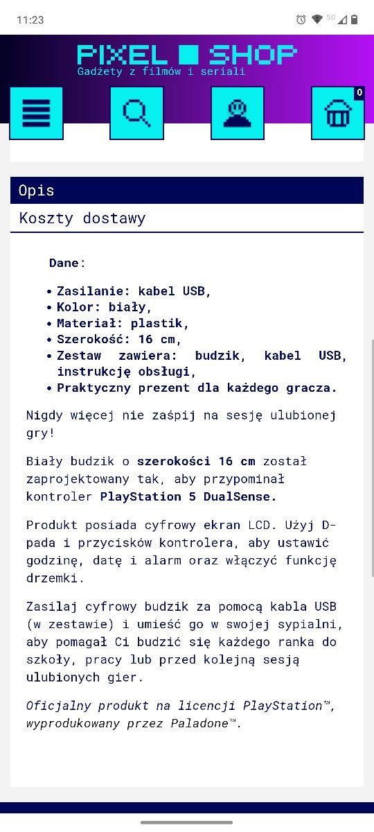 Budzik Pad, Kontroler PlayStadion 5
