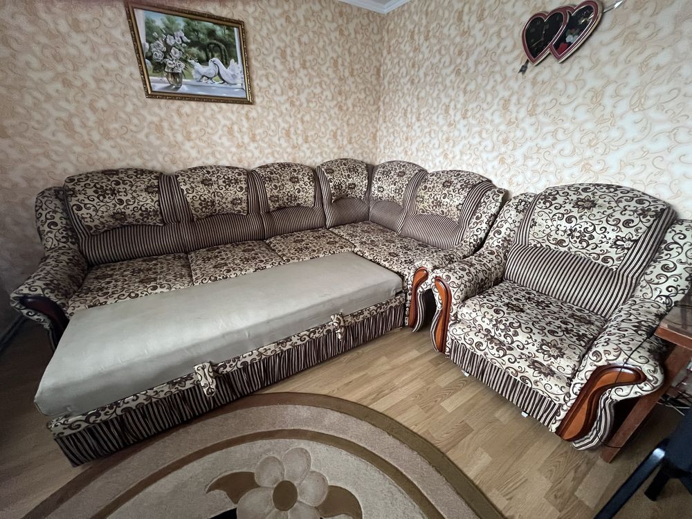 Мягкий кутовий диван + крісло (м'який куточок)