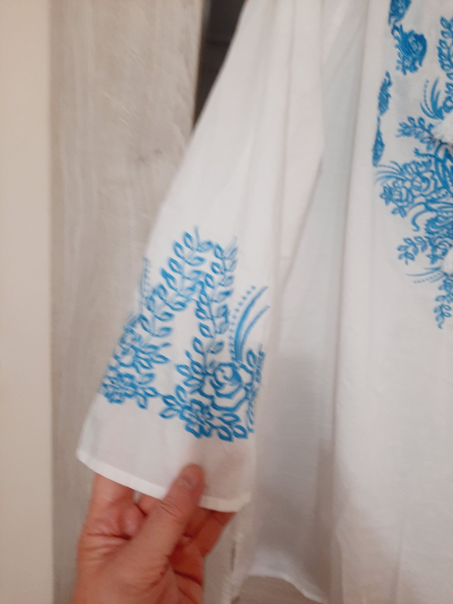 Alba Moda cudna tunika boho z haftem bawełna 46-48