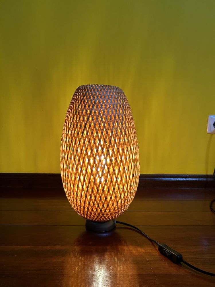 2 Candeeiros material natural 42 cm altura