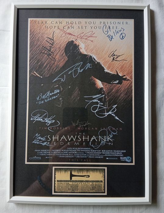 Moldura Filme The Shawshank Redemption com Autógrafos (A4)