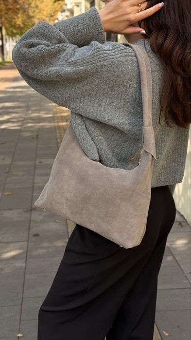 Жіноча сумка-шопер замш, замшева сумка