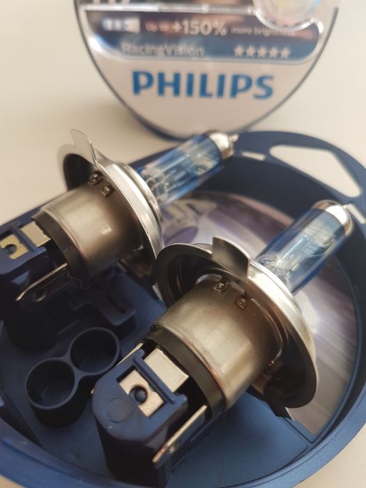 Lâmpadas Philips Halogéneo RacingVision H4, H7 +150%