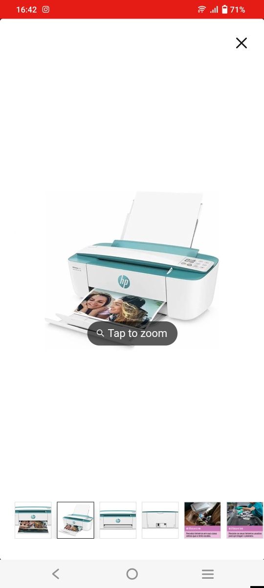 Impressora hp 3762 multifunções