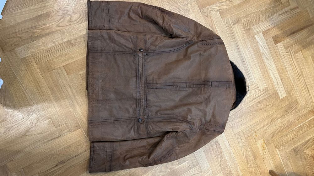 Дубленка мужская натуральная с норковым воротником