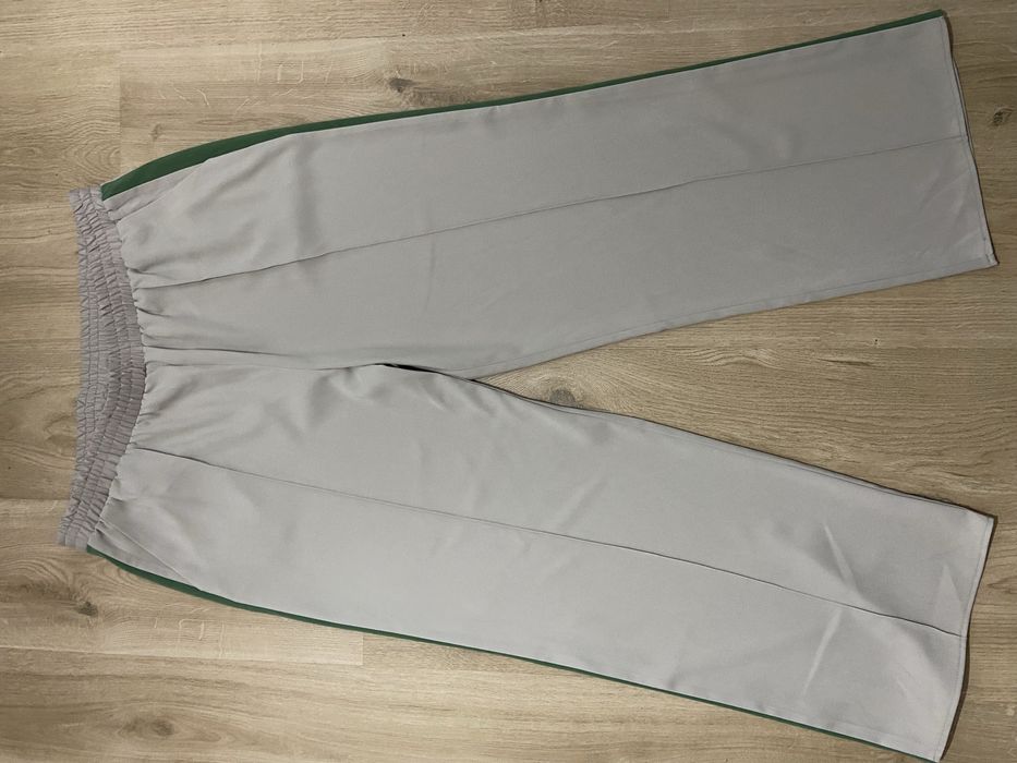 Primark 42 XL beżowe szare lampas szeroka nogawka pas guma spodnie