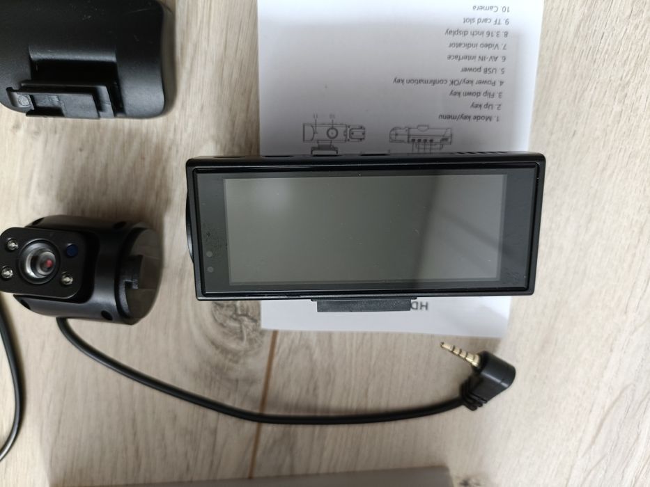 Wideorejestrator fullhd 2 kamery ir duży wyświetlacz pl