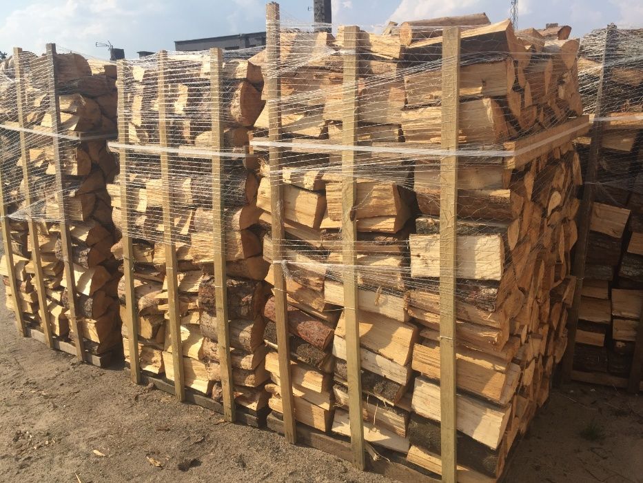 Drewno Opałowe Kominkowe Dąb Brzoza Sosna w palecie Transport HDS