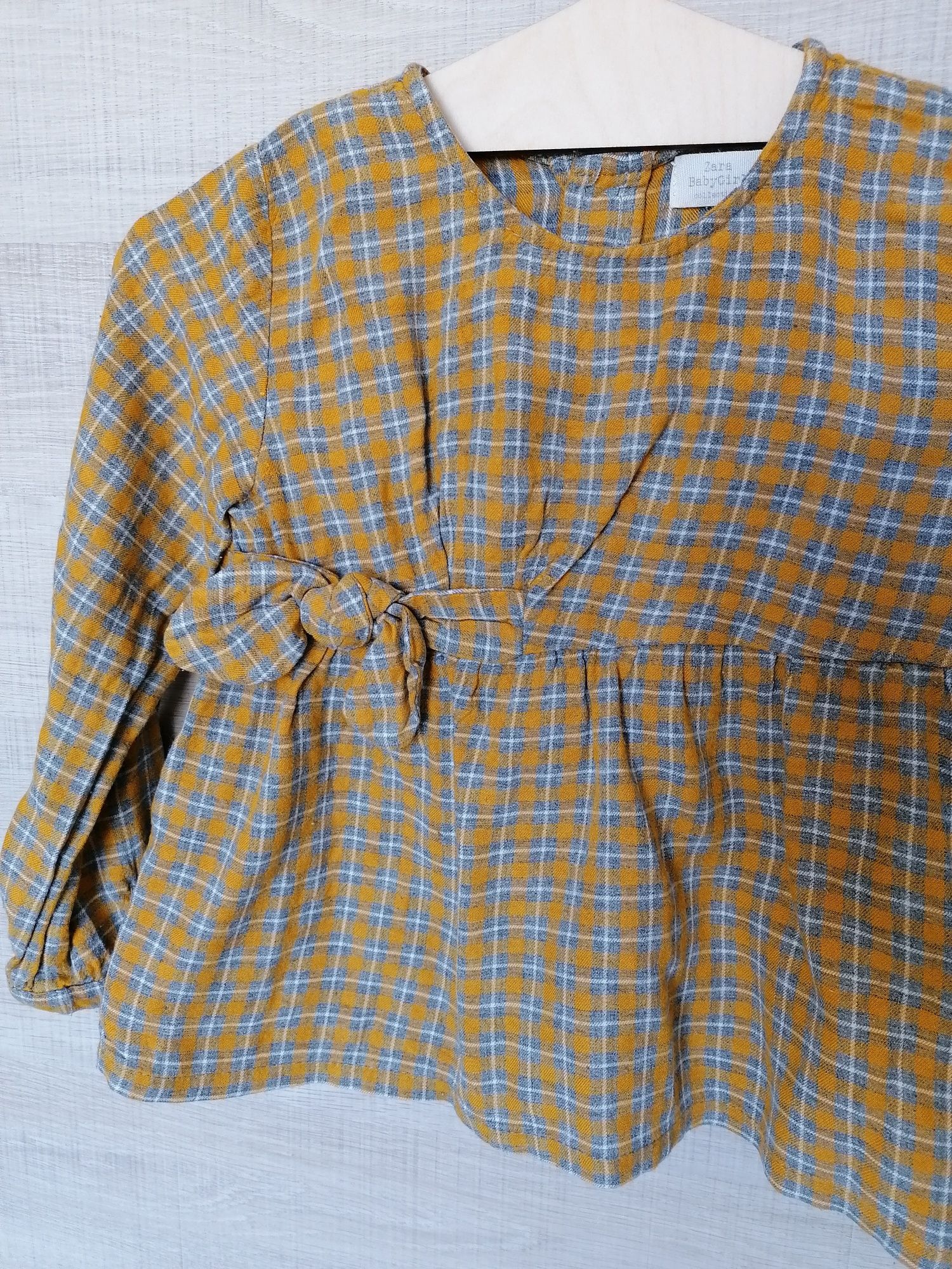 Bluzka dziewczęca Zara r.98/104, świąteczna koszula elegancka kratka