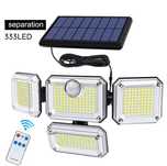 Holofote luz solar com sensor movimento 333 led