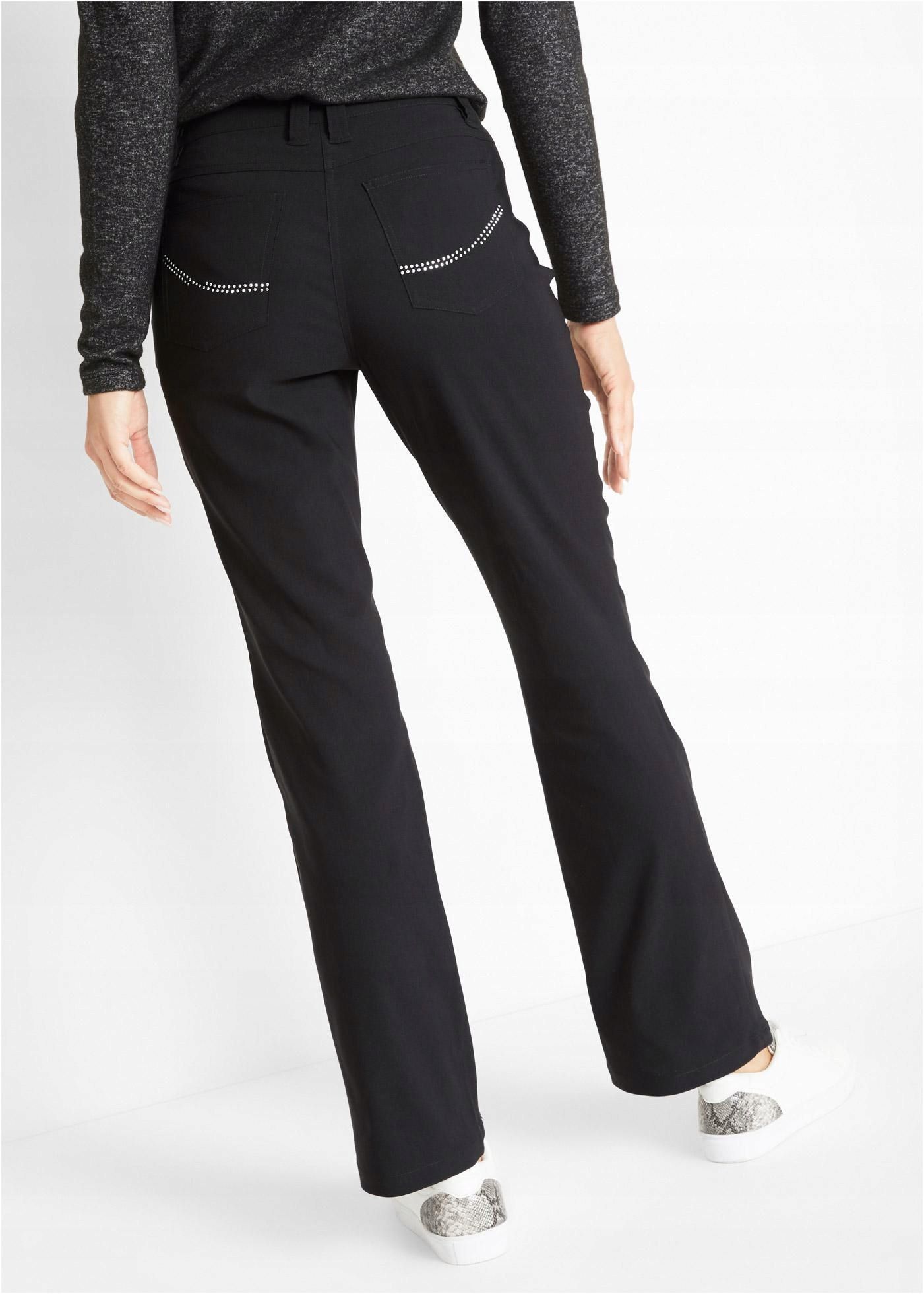 czarne spodnie bootcut dżety 46-48
