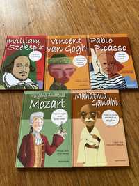 Zestaw mozart Szekspir, van Gogh, Picasso, Gandhi