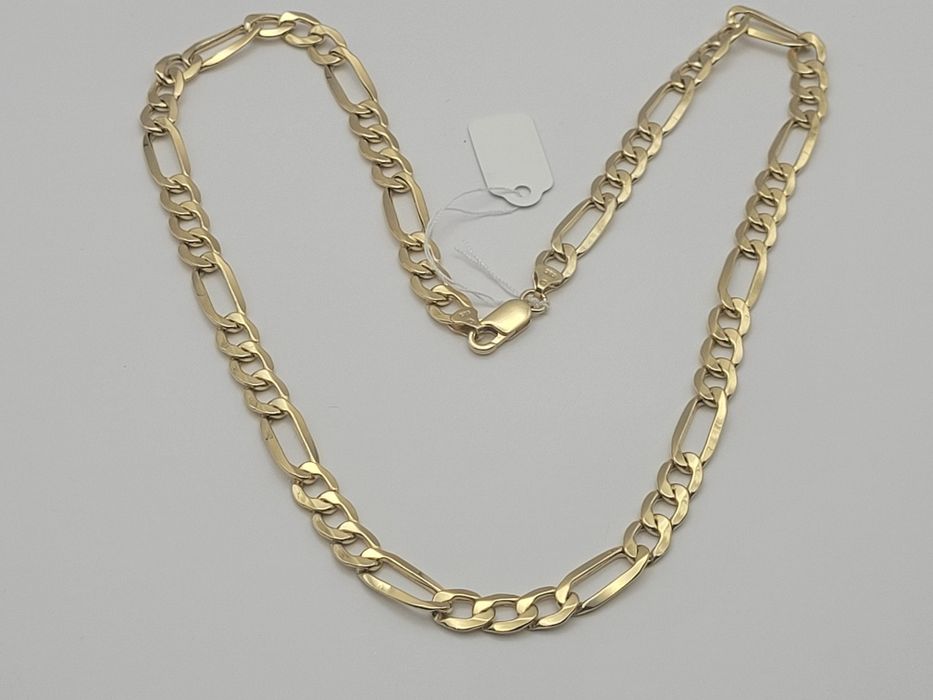 Nowy złoty łańcuszek splot Figaro, złoto próba 585, 50 cm