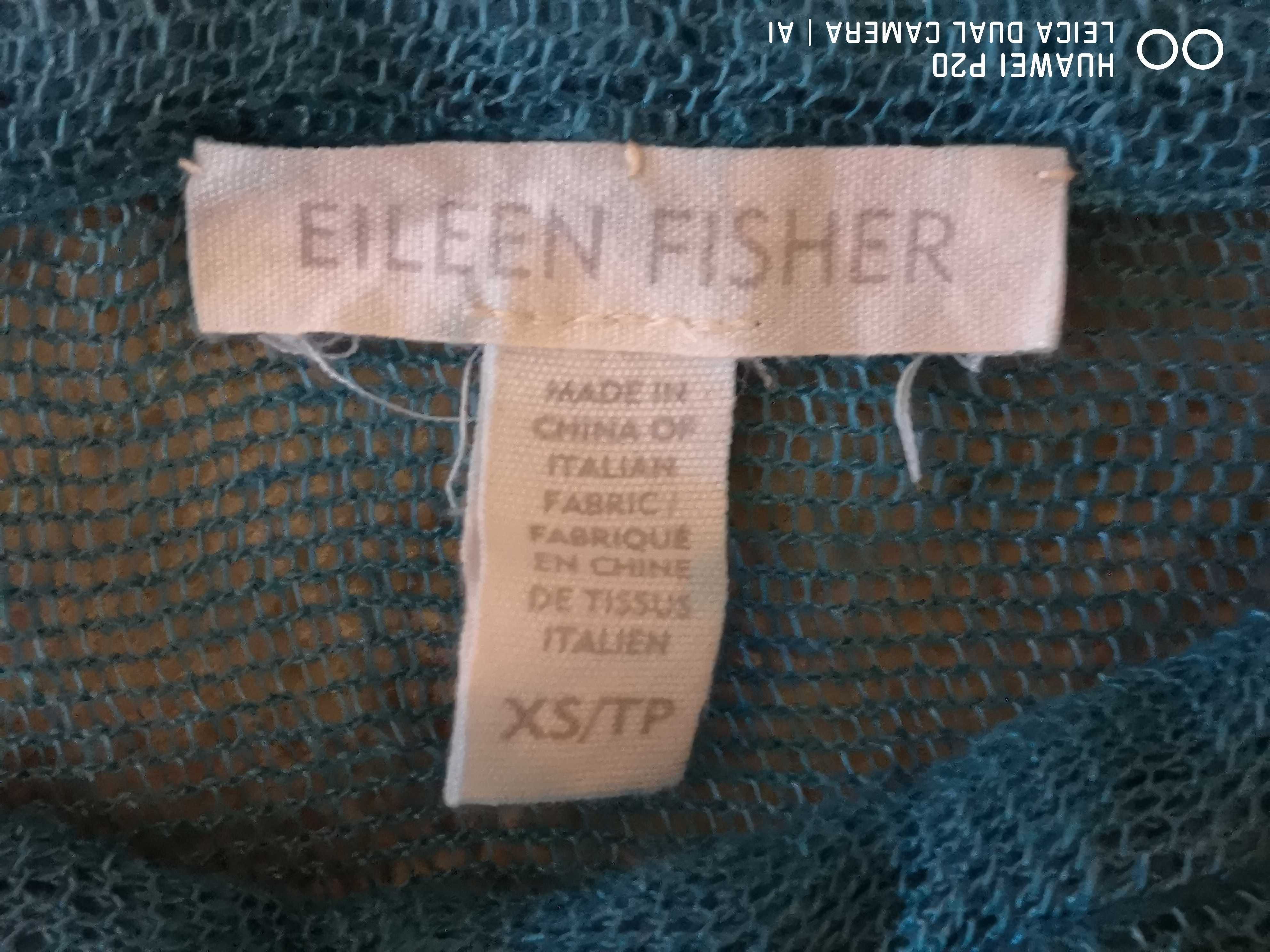 Eileen Fisher лляна блуза бірюзовий колір розмір XS/TP