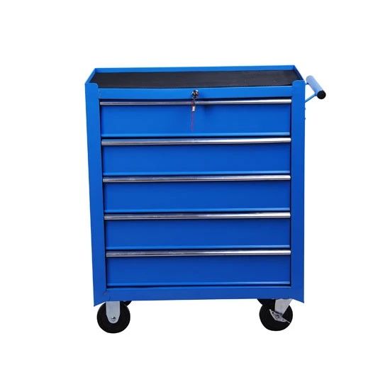 Carrinho de Ferramentas/Apoio com Rodas e 5 Gavetas com Fechadura