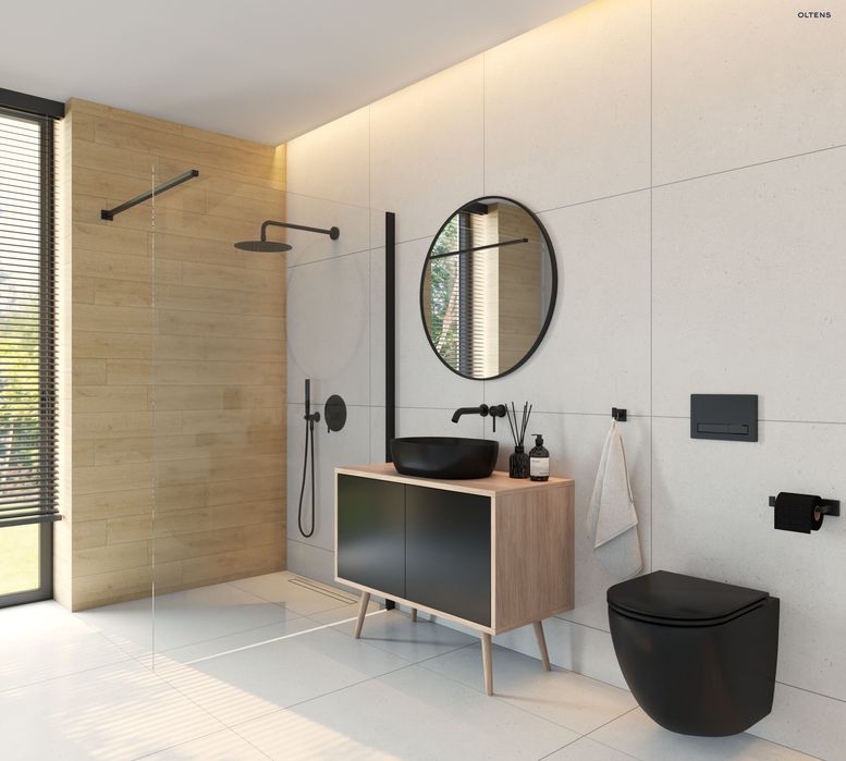 Oltens Hamnes deska sedesowa twarda wolnoopadająca Ovan Slim czarna