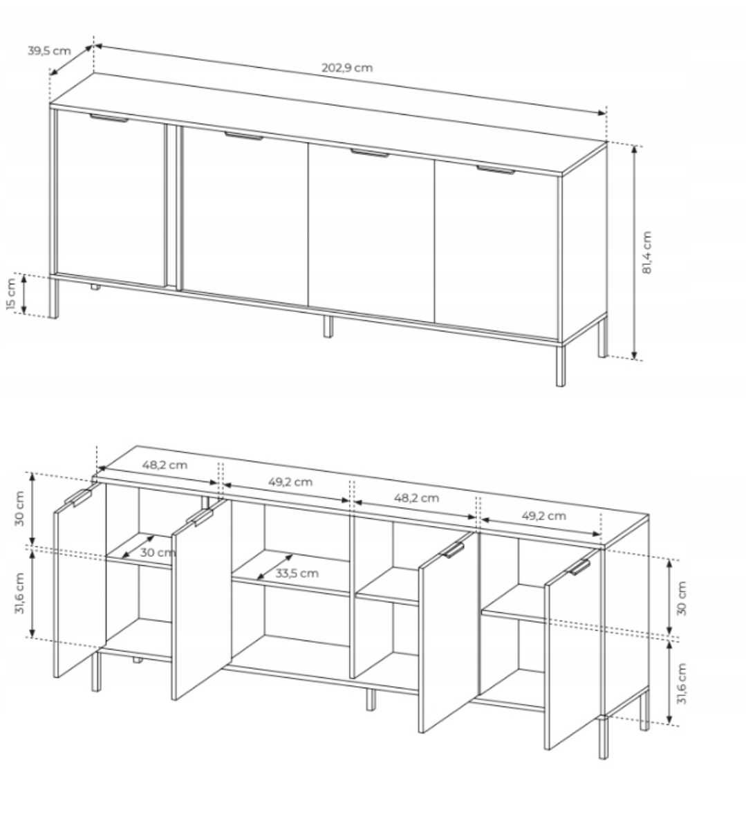 Komoda antracyt szer 200