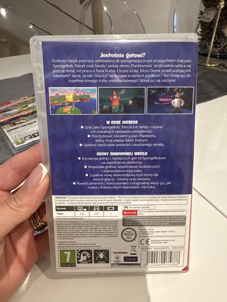 Gra na nintendo switch SpongeBob Battle for Bikini