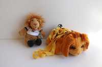Мягкая игрушка лев-футболист и рюкзак плюшевый собака