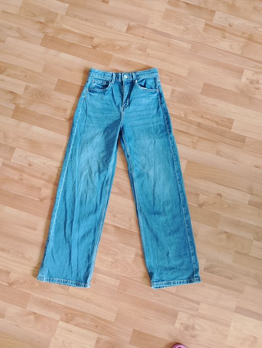 Spodnie jeansy wide leg szerokie H&M y2k rozmiar XS