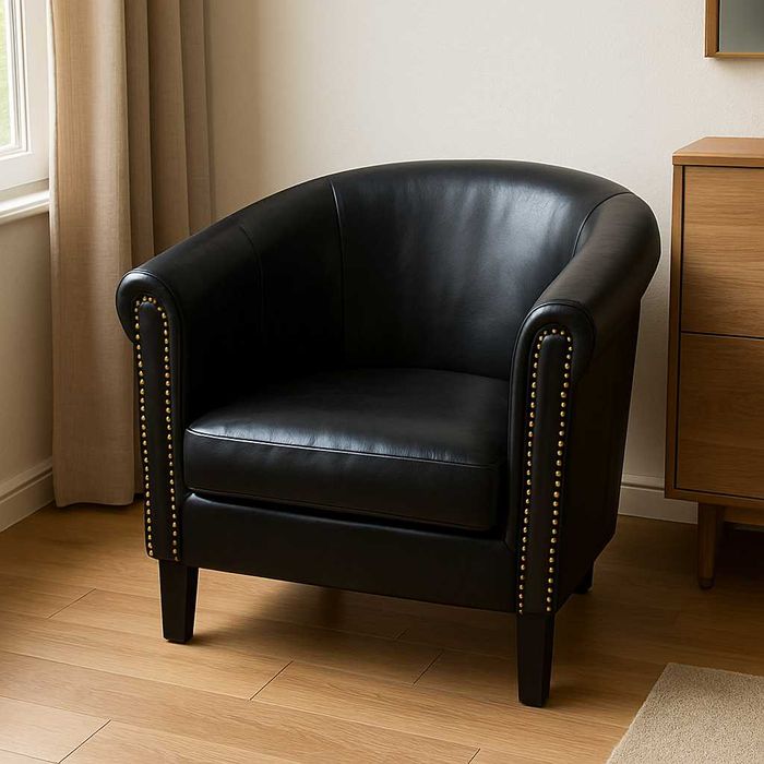 Fotel z sztucznej skóry Chesterfield