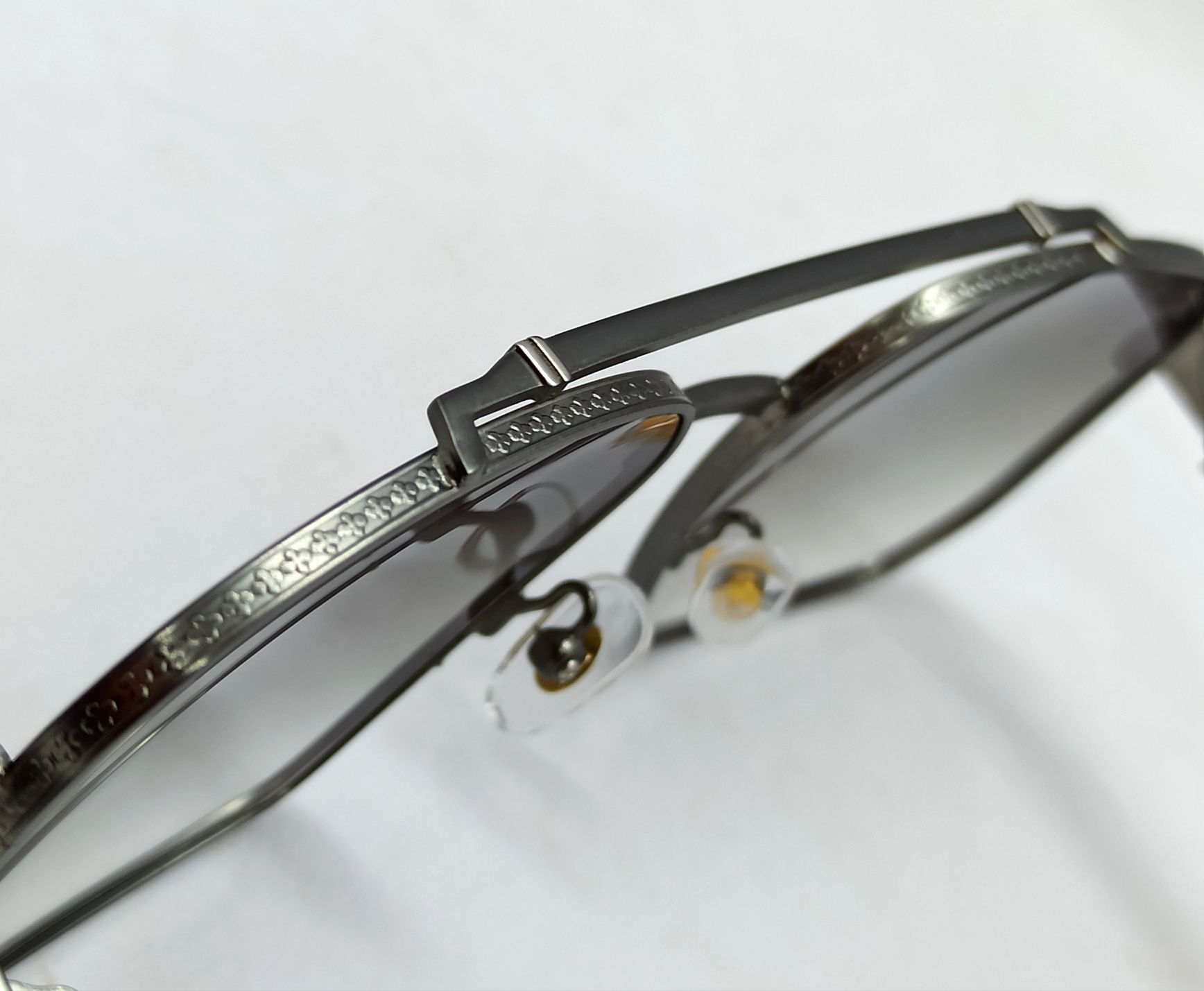 Chrome Hearts очки мужские модные серый градиент в сером металле