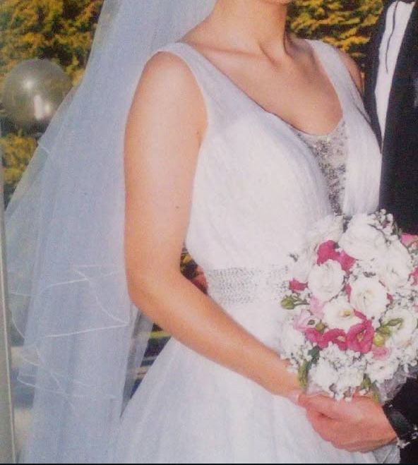Vestido noiva branco com brilhantes S