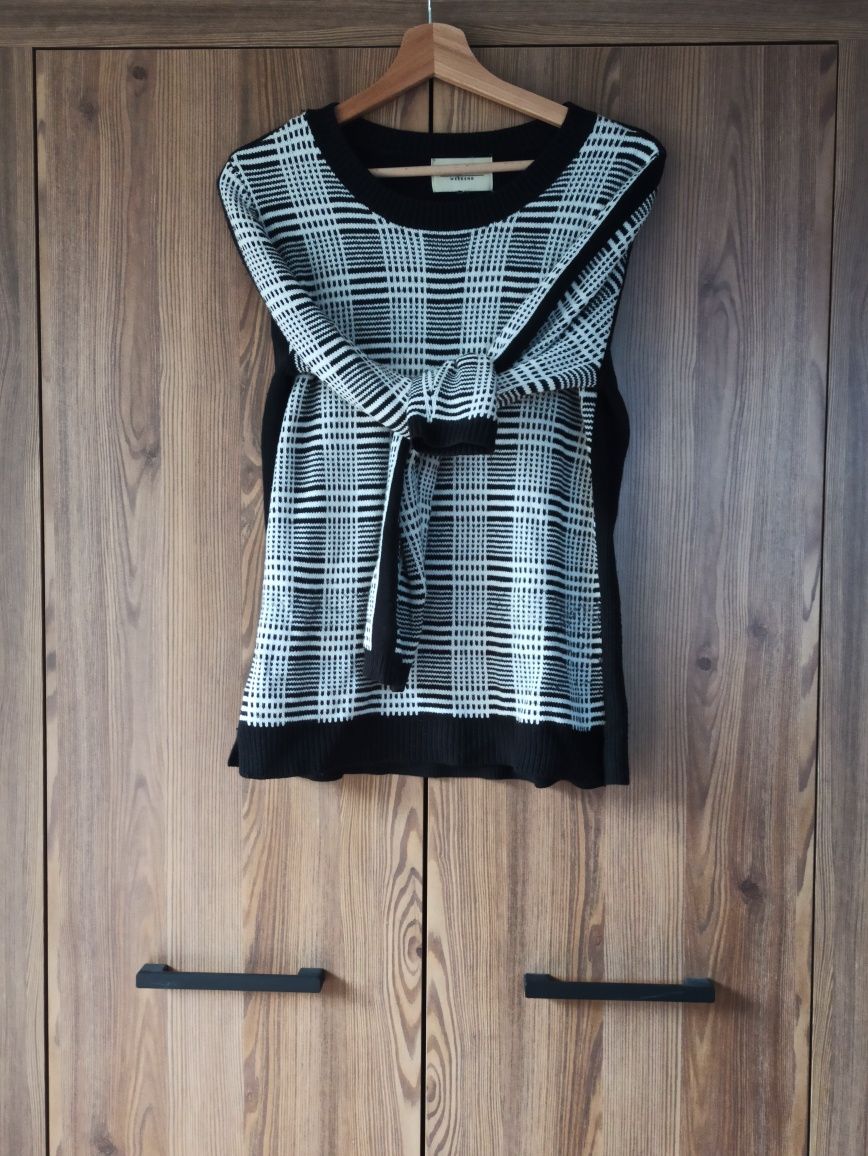 Sweter kratka pepitka papaya weekend M L