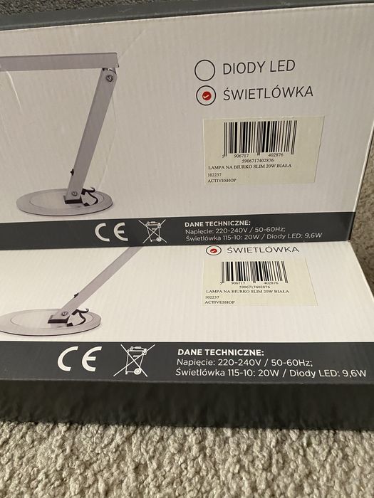 Biala lampa LED biala na biurko kosmetyczne manicure