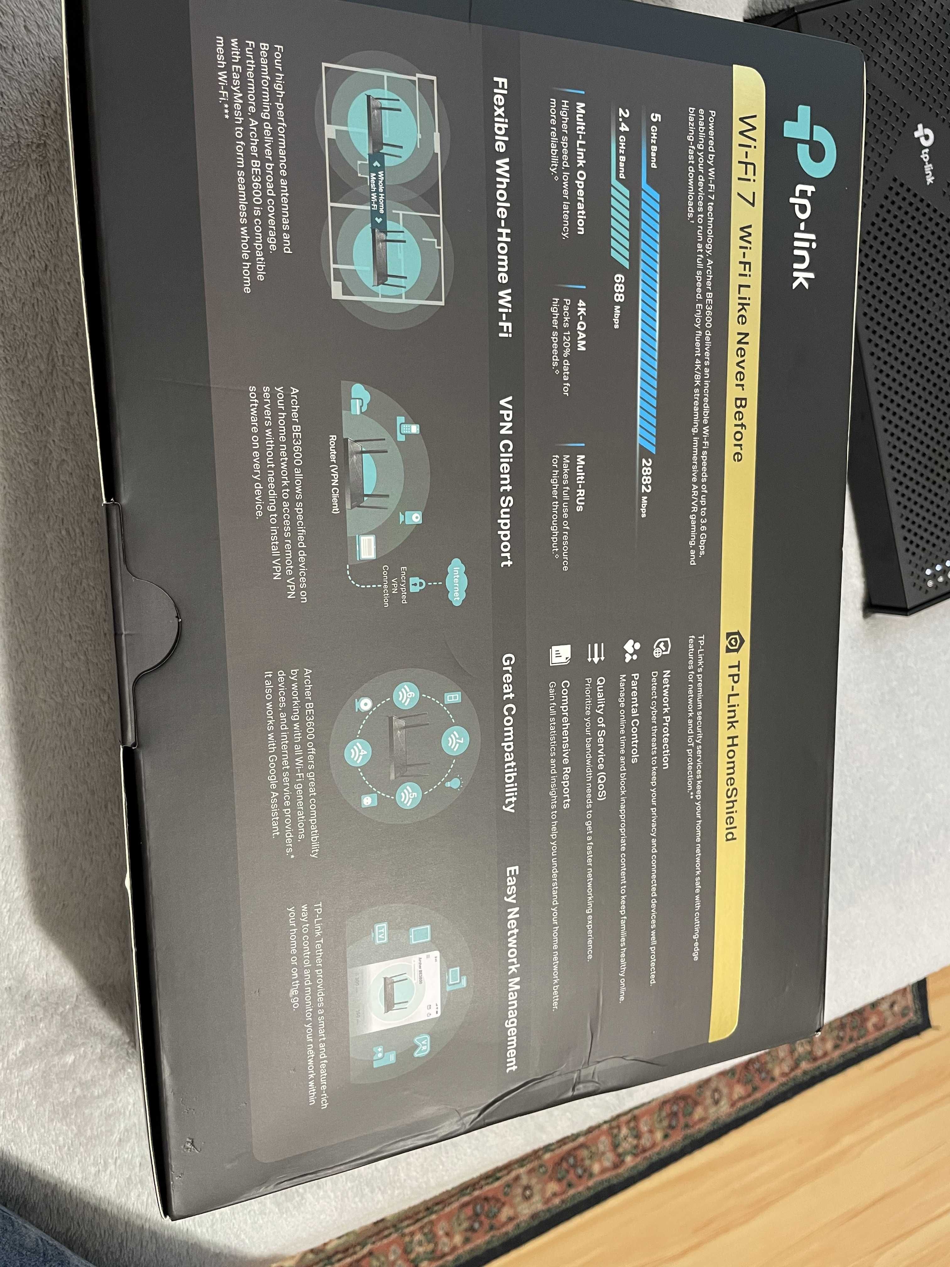 Router TP-LINK Archer BE3600 2.4 / 5 GHz (DualBand) Wi-Fi 7 Mesh