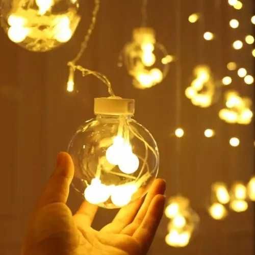 Kurtyna świetlna 108LED USB ciepły biały