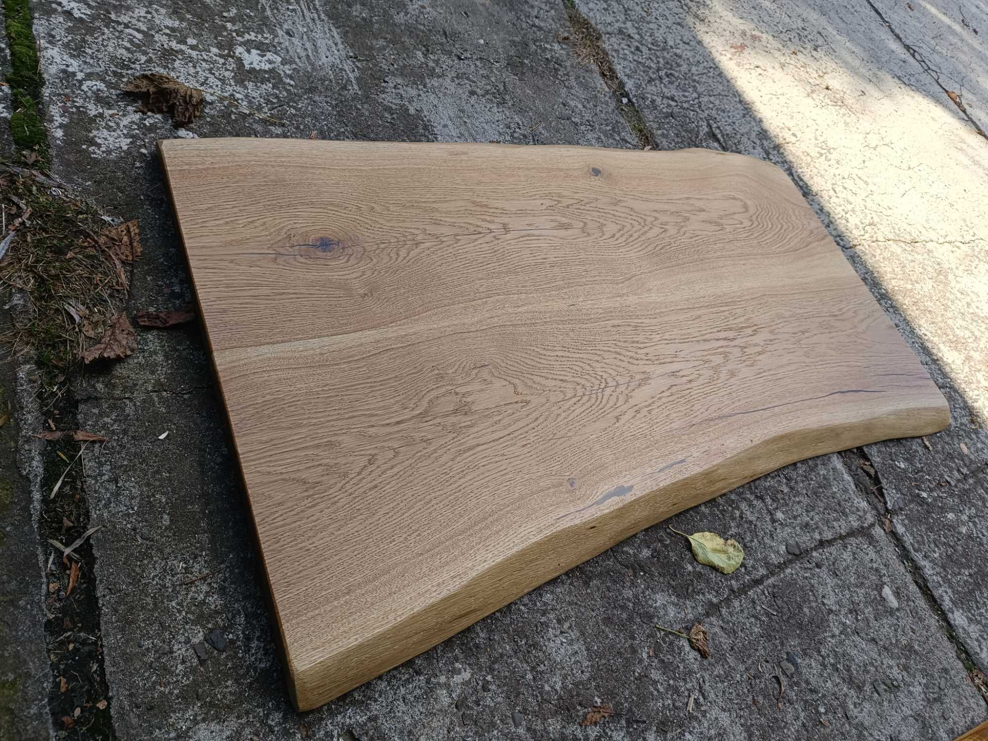 Rustykalny blat dębowy na biurko ławę Live Edge 130x73