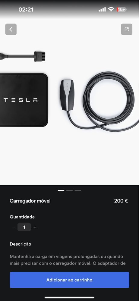 Carregador movel Tesla novo