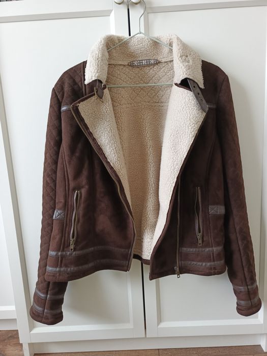 Kurtka ramoneska S/ M kożuszek czekoladowa brązowa