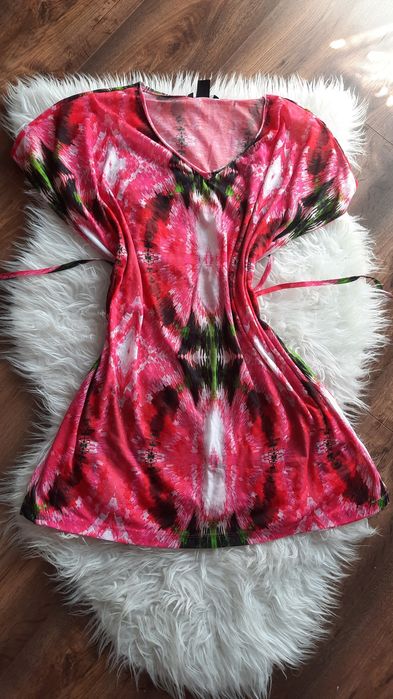 Różowa luźna tunika - bluzka