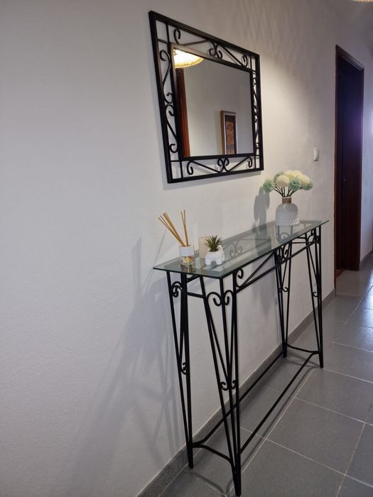 Consola/espelho, feito a mao