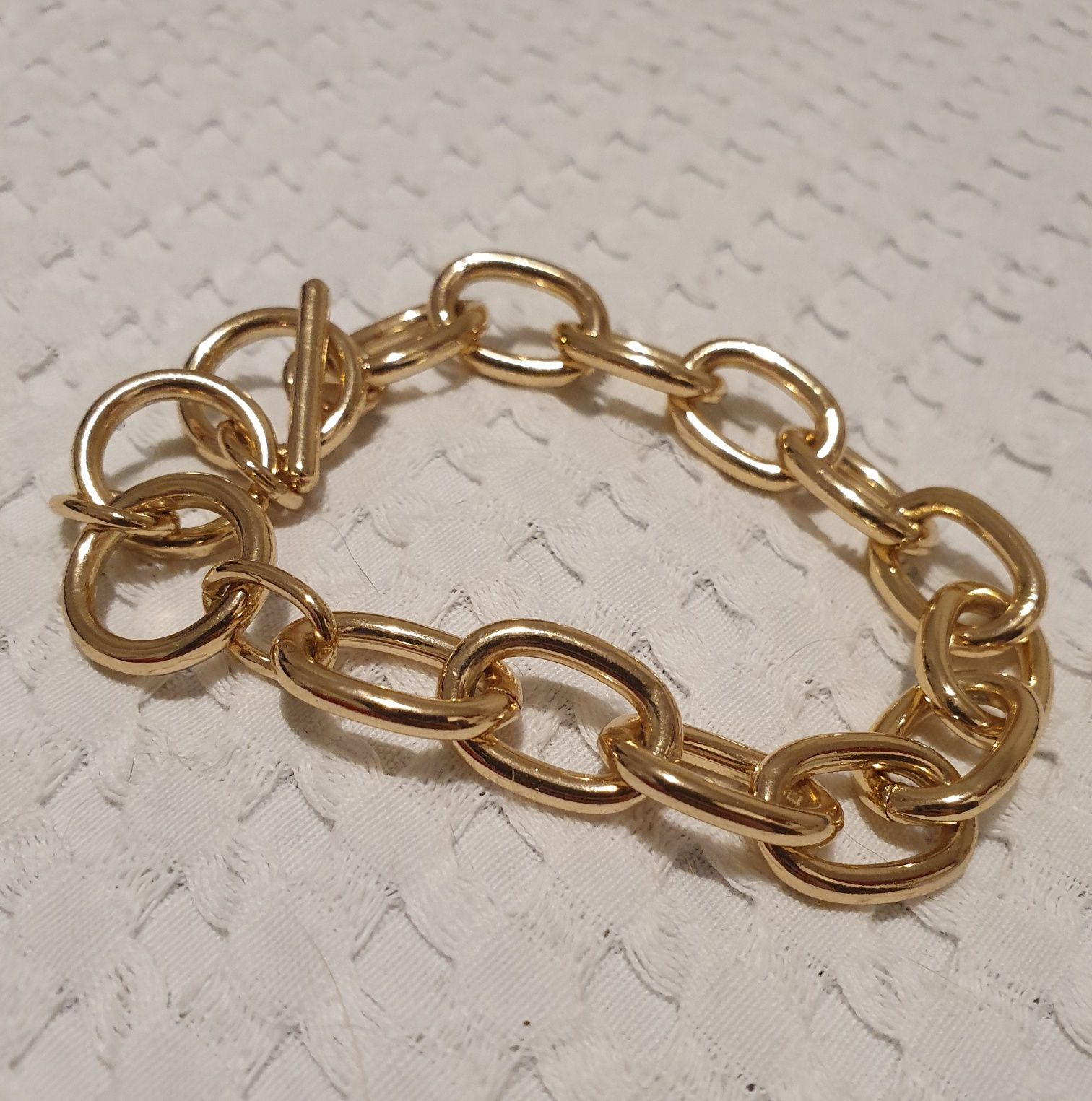 Bransoletka, łańcuch, metalowa w kolorze złota