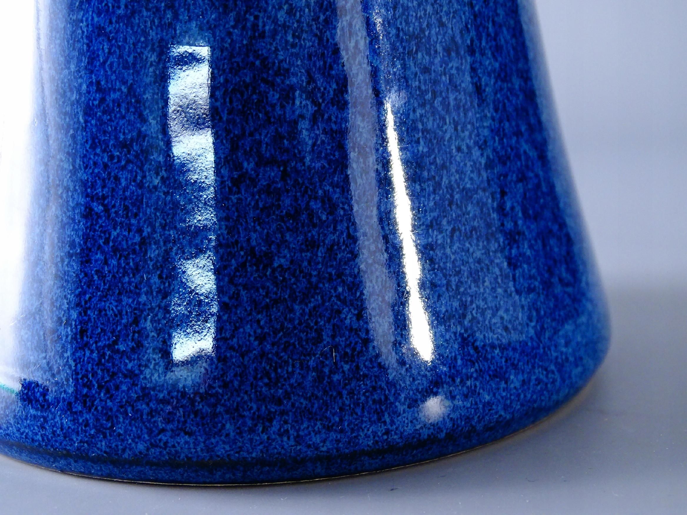 ceramiczny kobaltowy kominek świecznik podgrzewacz