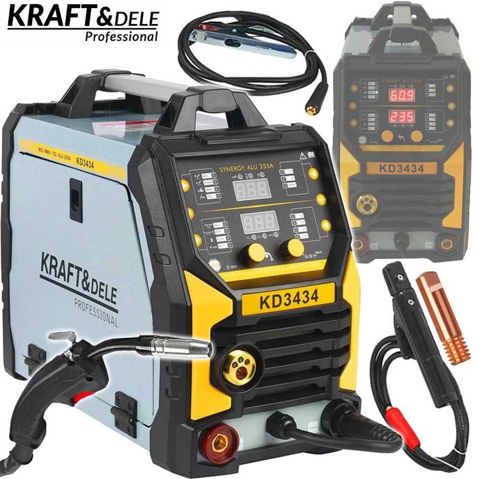 KRAFT&DELE Spawarka Inwertorowa 255a Mig Flux Mma Tig Lift KD3434