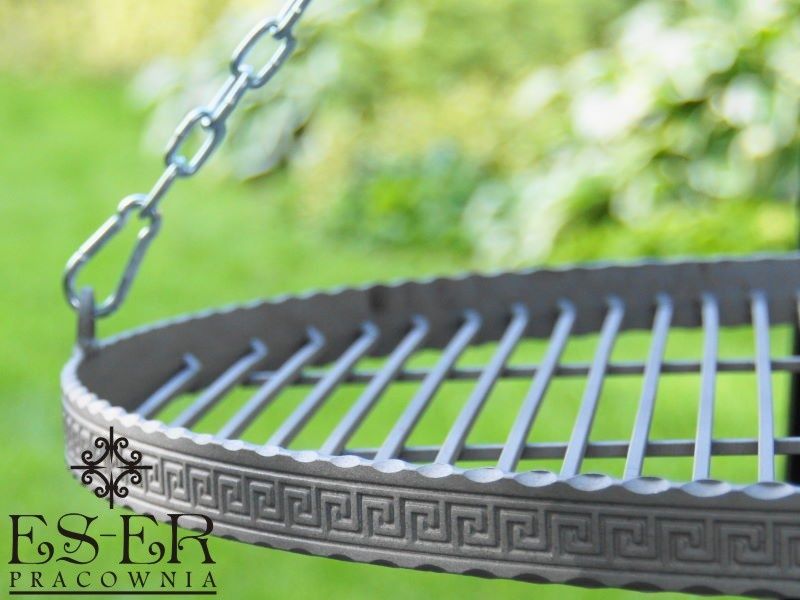 Zdobiony stalowy kuty ruszt do grilla 70 cm okrągły - ES-ER